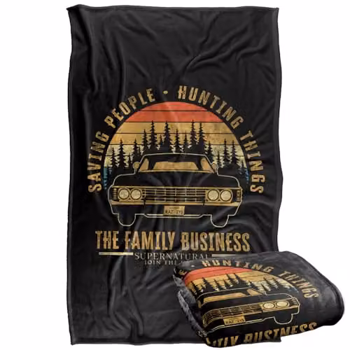 Warner Bros. Supernatural Driving Sunset Silky Touch Super Soft Fleece Throw Blanket, Multicolour, W: 91 cm, D: 147 cm
