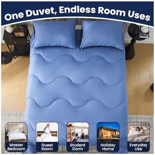 Gaveno Cavailia King Size Coverless Microfibre Duvet in Blue, 10.5 Tog, W: 230 cm x L: 220 cm – 3