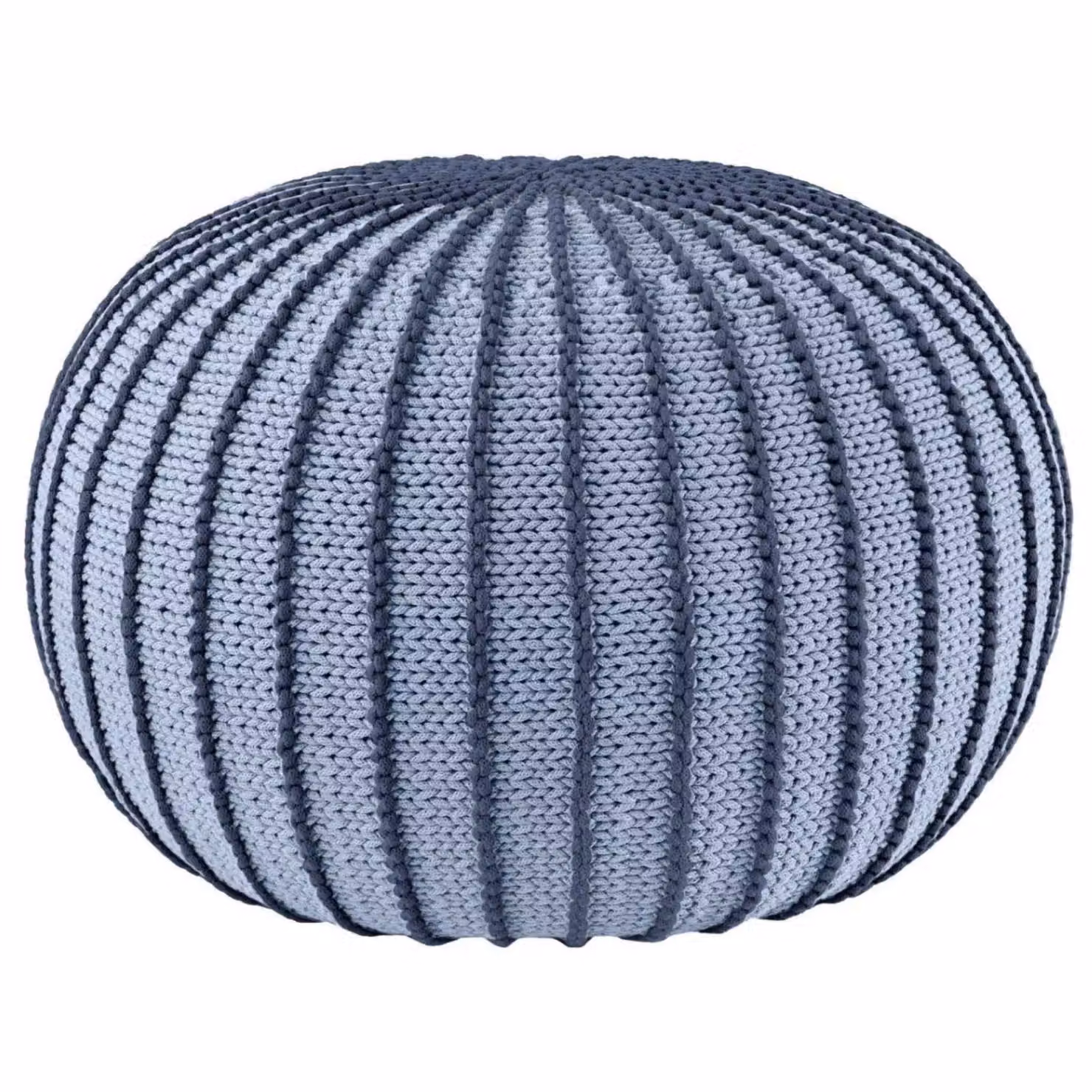 Zuri House Ziggy Knitted Pouffe in Denim Blue, Small – 4