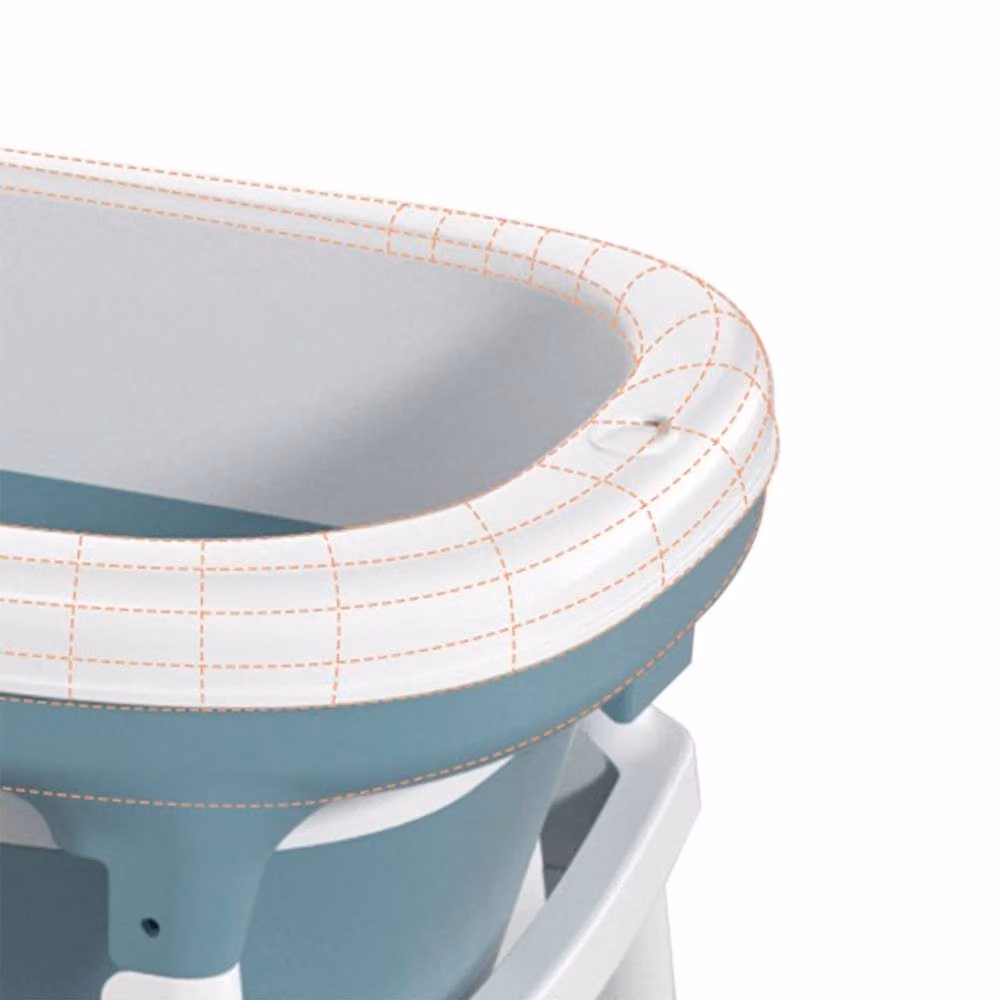 FORGEVIO Portable Adult Soaking Tub with Lid, Blue, W/D/H: 100 x 52 x 63 cm – 2