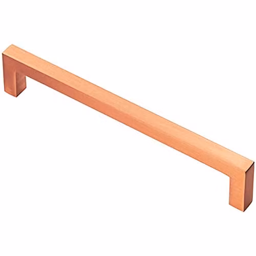 Loops Square Block Bar Pull Handle in Satin Copper, 170 x 10 mm with 160 mm Fixing Centres