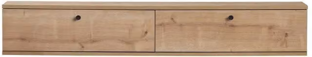 CALICOSY ROY Wall-Mounted TV Unit with 2 Drop-Down Doors in Light Oak, Width: 160 cm