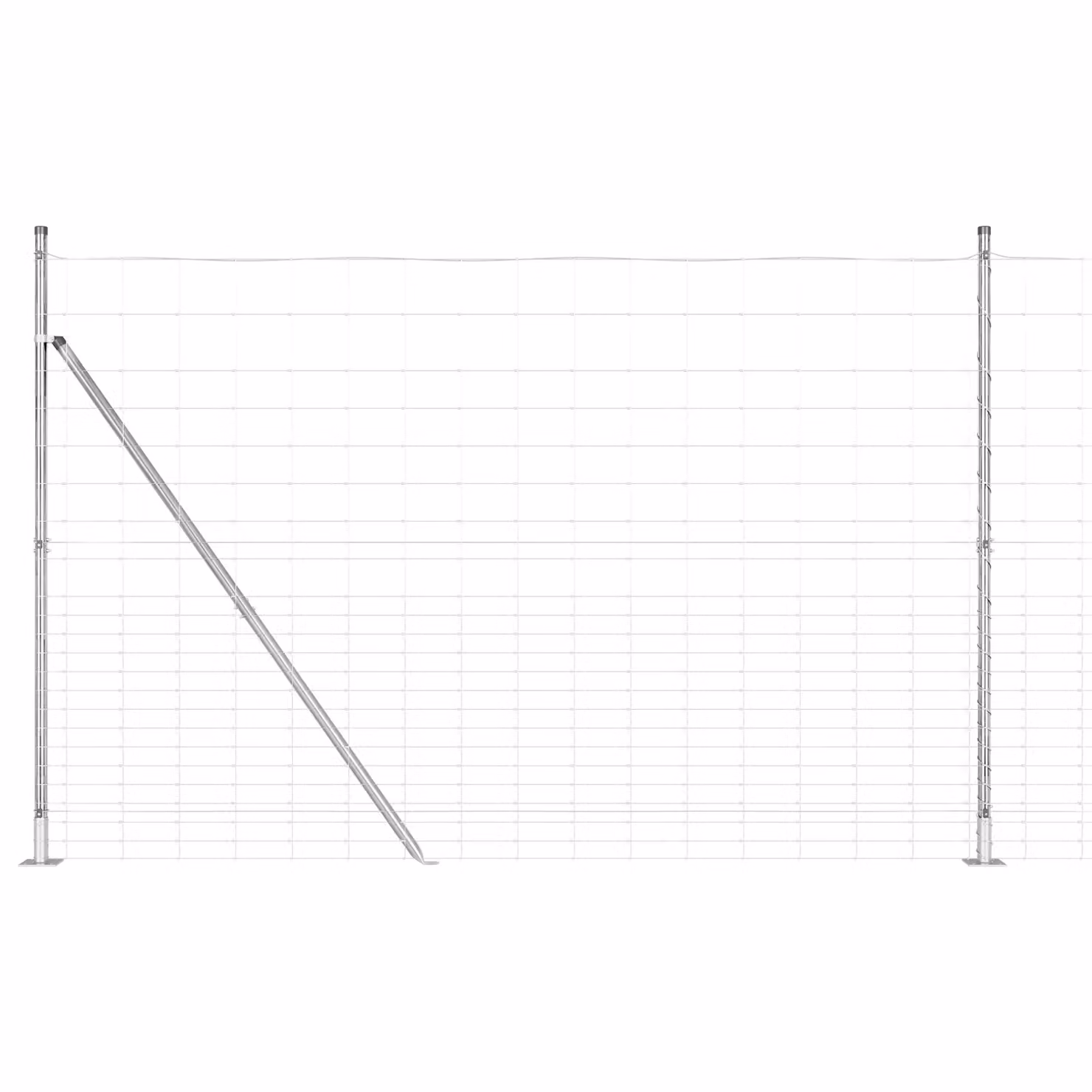 Berkfield Home Field Fence Galvanised Steel in Silver, H: 160 cm x W: 25 m – 2