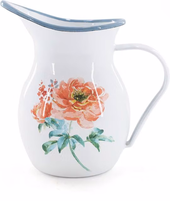 ALLCHIC Enamel Milk Jug Vase in White