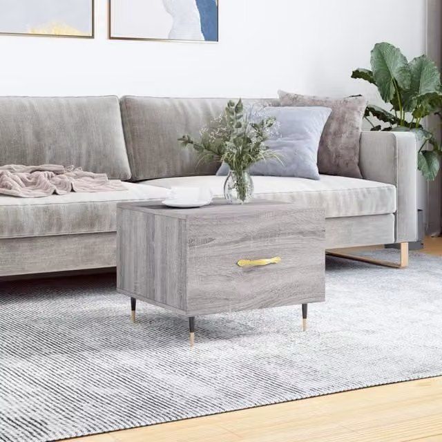 Berkfield Home Grey Sonoma Coffee Table, W/D/H: 50 x 50 x 40 cm