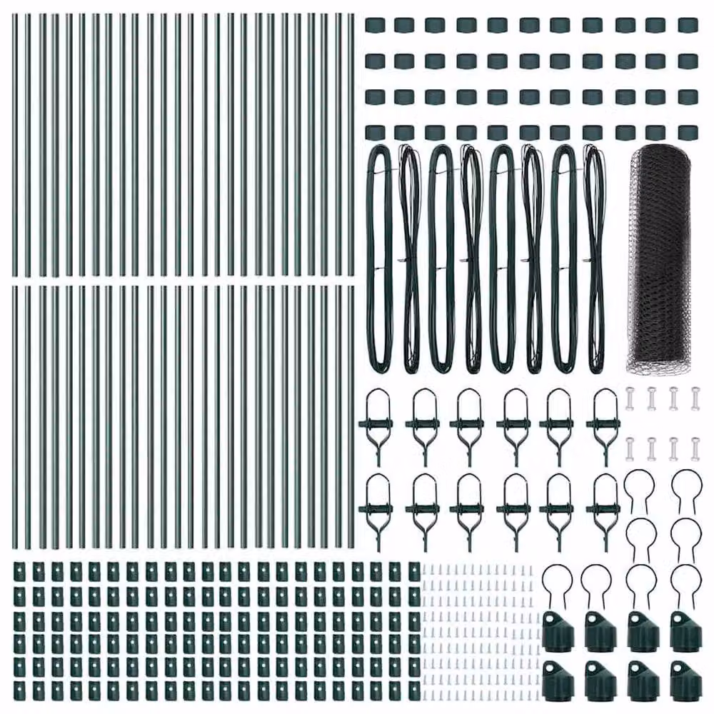 Berkfield Home Hexagon Steel Fence in Dark Green and Grey, 0.6 x 100 m – 3