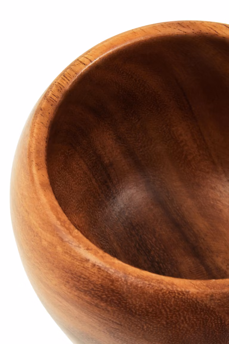 Orsina Handcrafted Natural Acacia Wood Mortar and Pestle in Brown