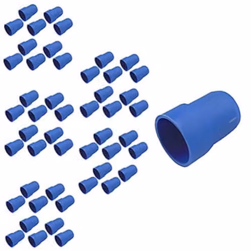 McAlpine Blue Washing Machine Outlet Hose Nozzle Spigot Cap, 3/8 inch, Pack of 50