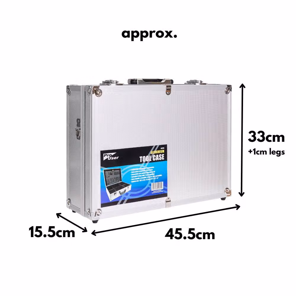 Marco Paul Aluminium Lockable Tool Storage Case in Silver, Width: 50 cm – 2