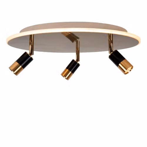 Lucide Jubel Dimmable LED Flush Ceiling Light, Gold/Brass, Diameter: 48 cm – 3