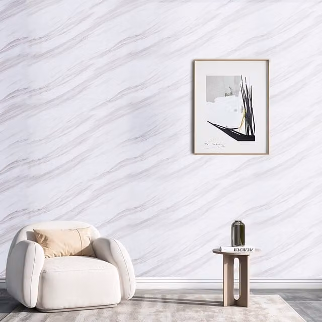 Komore White Marble Effect Self Adhesive Vinyl Wrap Wallpaper