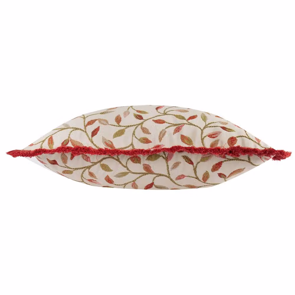 Voyage Maison Cervino Floral Woven Jacquard Feather Filled Cushion, Red and Multicolour, W/D/H: 50 x 50 x 50 cm – 3