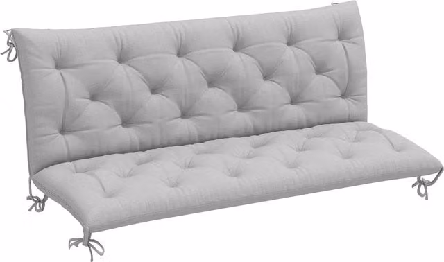 Outsunny Three-Seater Rectangular Bench Cushion in Grey Polyester with Water-Repellent Fabric