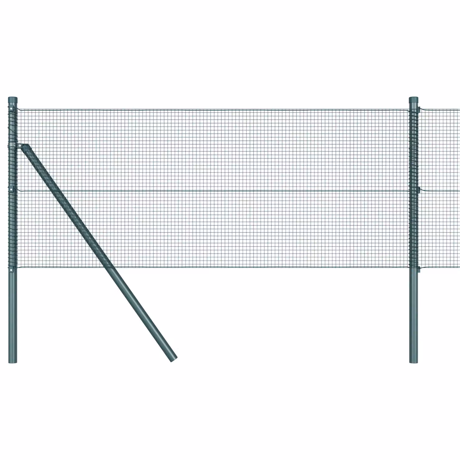 Berkfield Home Green Steel Welded Wire Fence with 13 Posts, 0.8 x 25 m – 2