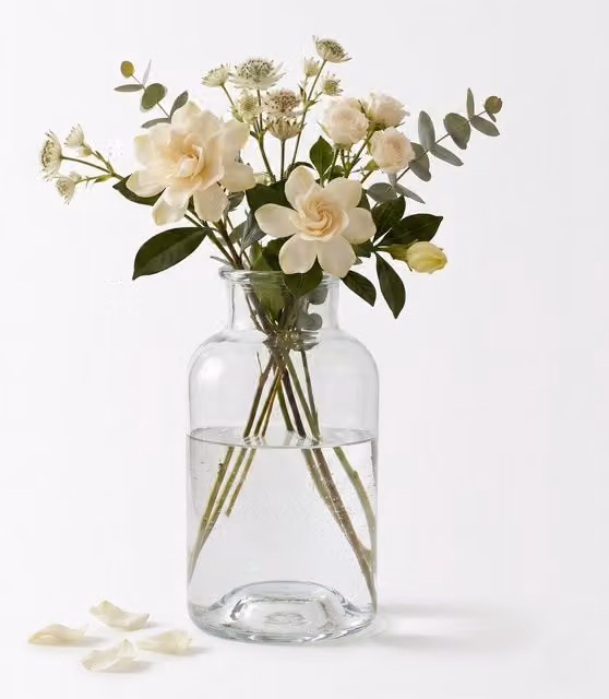 Kingsbury Gifts Vintage Glass Apothecary Bottle Vase in Transparent Beige