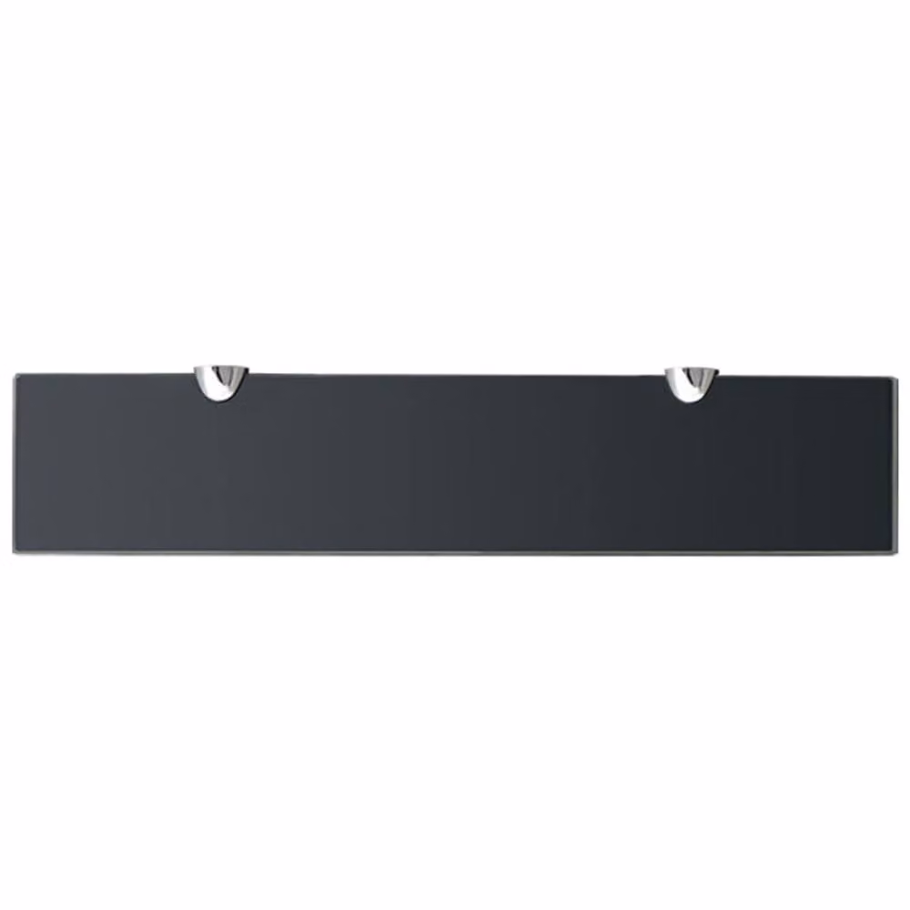Berkfield Home Black Glass Floating Shelves, 2 Pack, W: 50 cm, D: 10 cm – 2