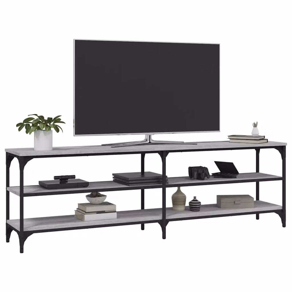 Berkfield Home Grey Sonoma TV Cabinet with Media Compartments, W/D/H: 160 x 30 x 50 cm – 3