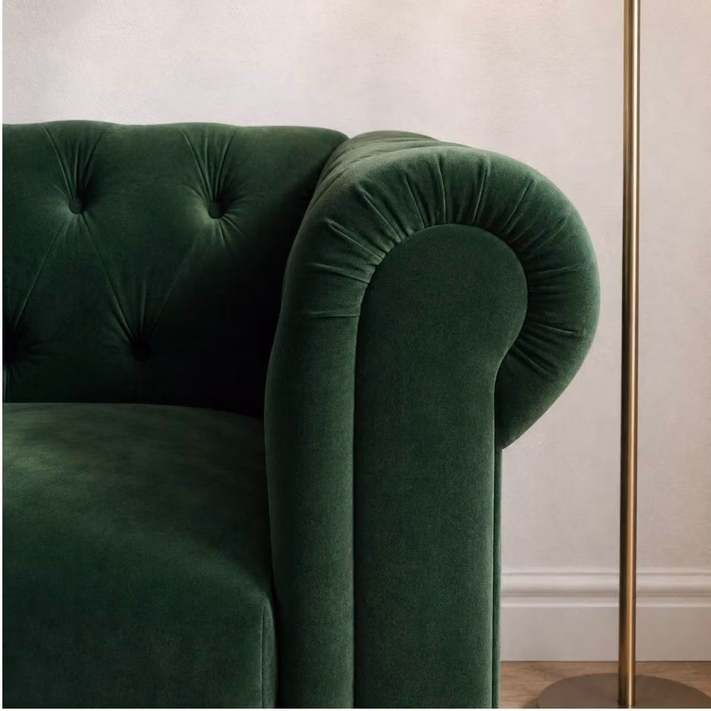 Sofaya Hampton 4 Seater Chesterfield Velvet Sofa in Green – 2