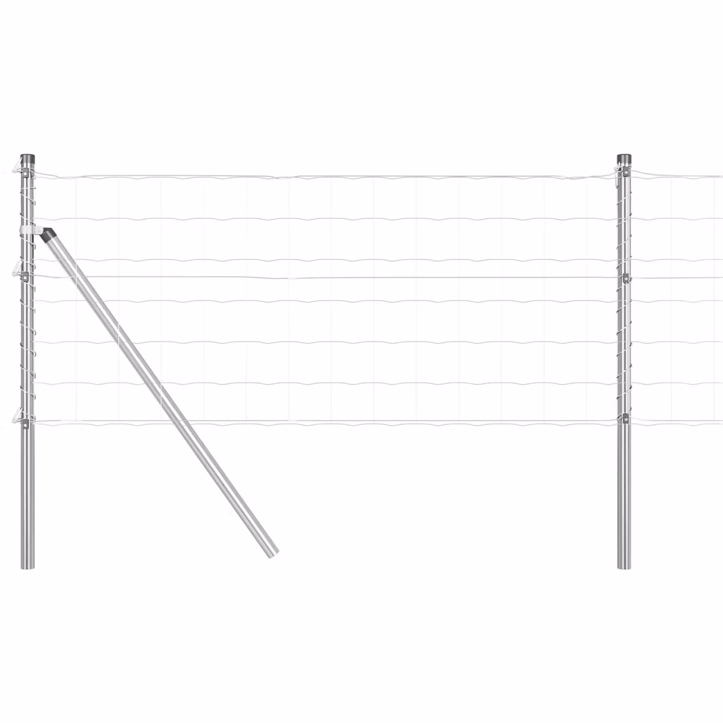 Berkfield Home Euro Fence with 7 Posts, Galvanised Steel, Silver, 0.8 x 10 m – 2