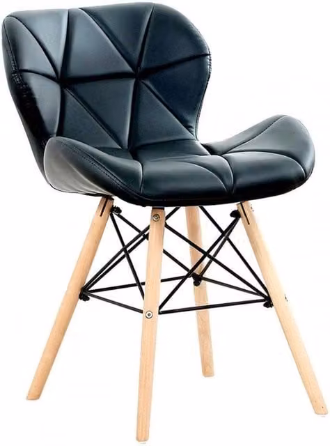 Life Interiors Cecilia Eiffel Faux Leather Dining Chair with Button Detail in Black