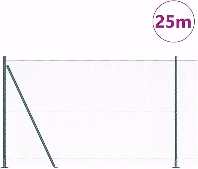 Berkfield Home Green Steel Hexagon Fence, H: 140 cm x L: 25 m