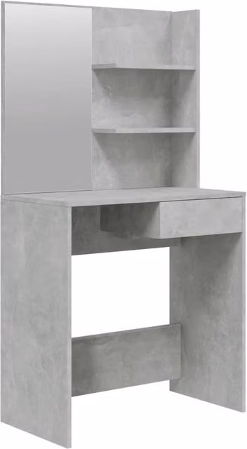 Berkfield Home Modern Dressing Table with Mirror in Concrete Grey, W: 74.5 cm, D: 40 cm, H: 141 cm – 1