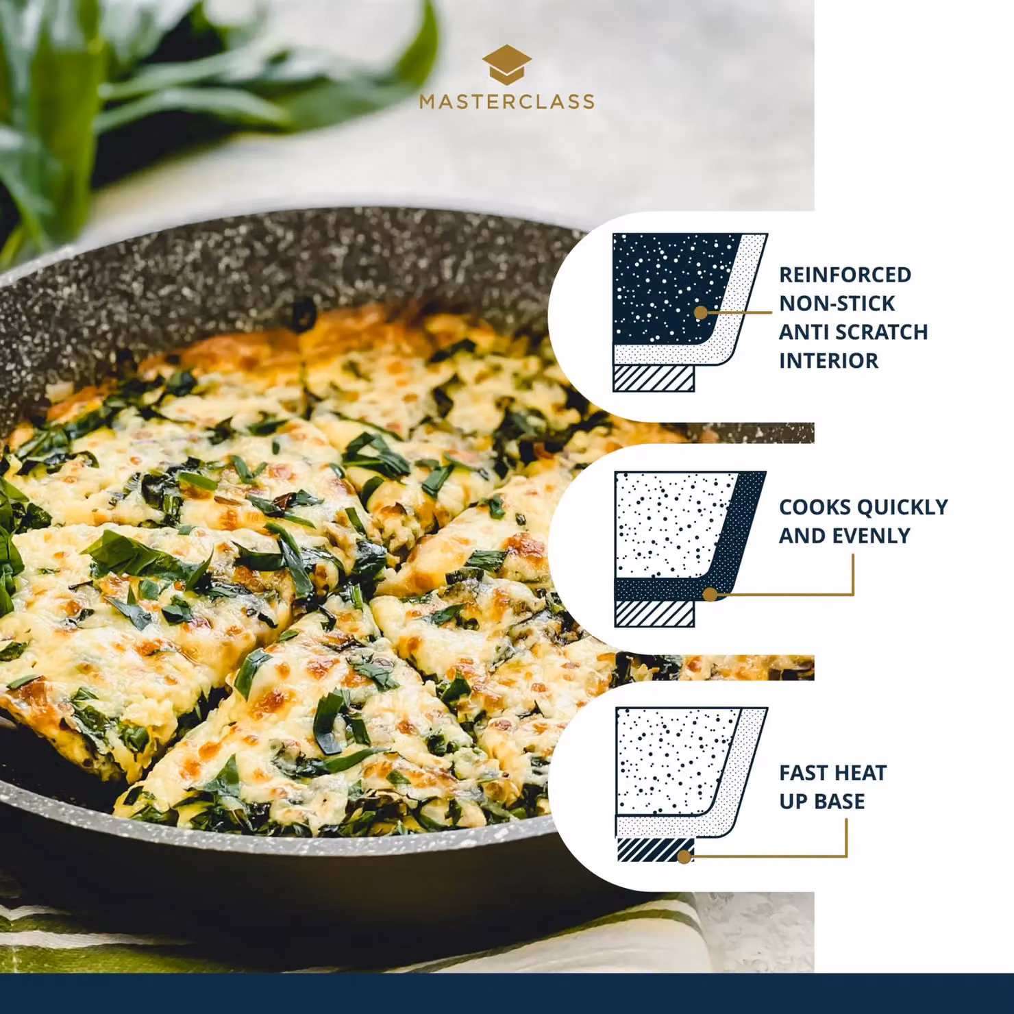 MasterClass Non-Stick Cast Aluminium Frying Pan, 20 cm, Black or Grey – 5