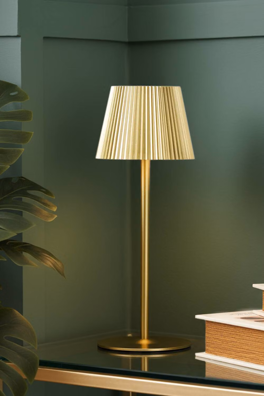 BHS Lighting Esther Rechargeable LED Table Lamp in Gold/Brass – 2