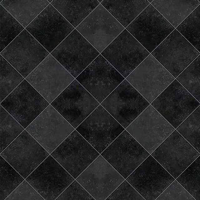 Vinyl Flooring UK Black Chequers Effect 2.0mm Sheet Vinyl, W: 400 cm, L: 600 cm