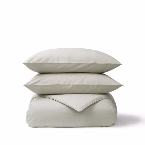 Christy Organic Cotton Percale Duvet Cover and Pillowcase Set in Beige, W/D/H: 180 x 200 cm and 50 x 70 cm – 2
