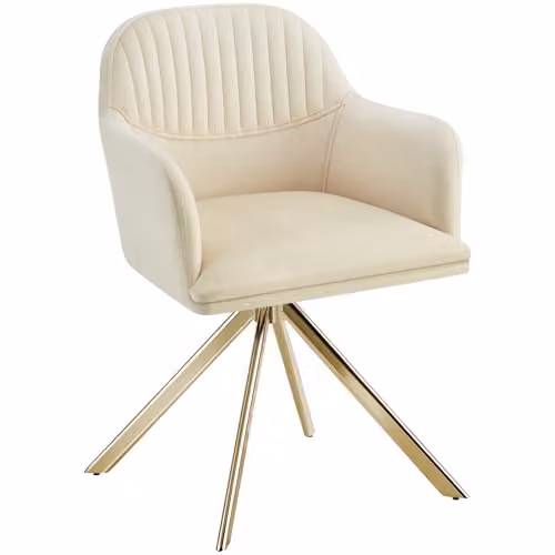 tectake Lona Armchair in Cream and Gold – 1