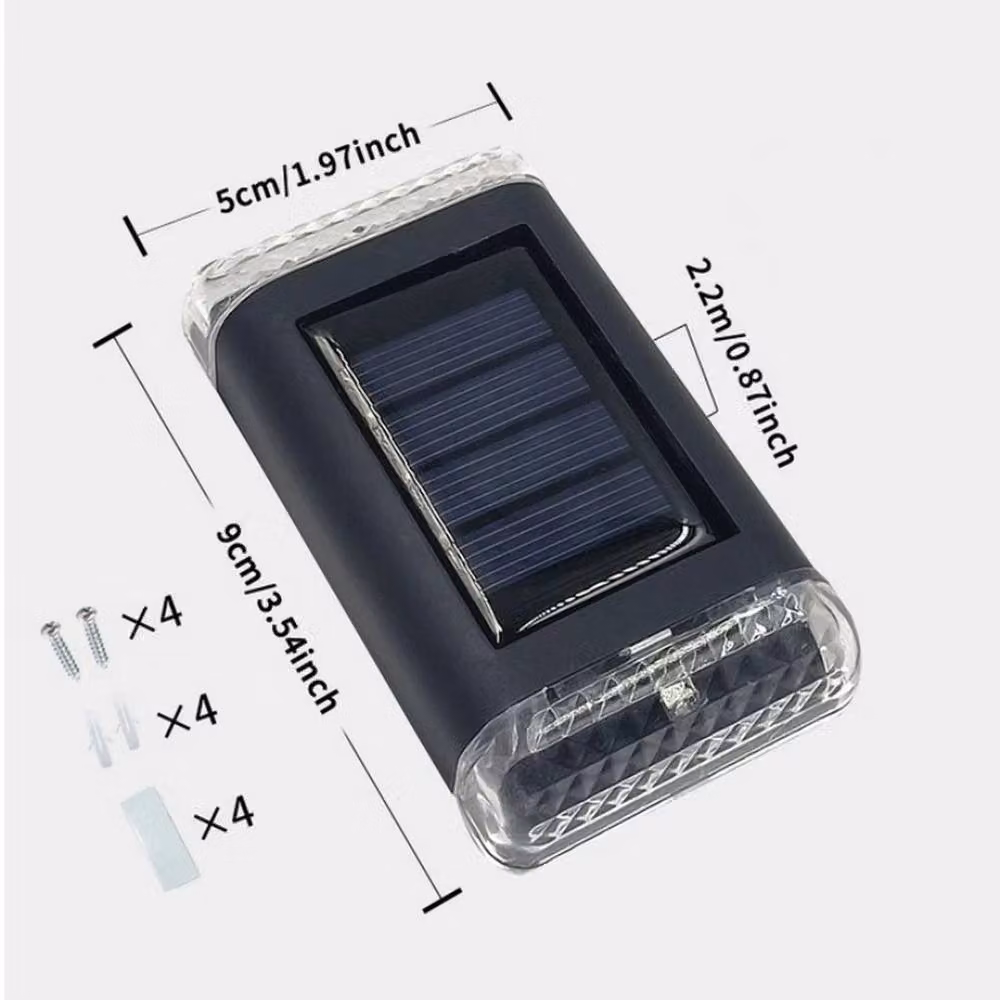NESTLUNE 8-Pack Solar Powered Warm White Accent Lights in Black for Garden Fences and Walls – 2