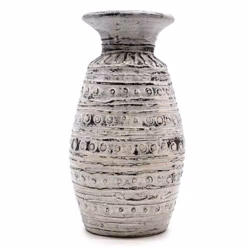 KDMD Classic Oval Ceramic Tabletop Vase in Cream