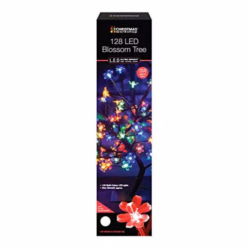 The Christmas Workshop 60cm Blossom Tree with 128 Multi-Coloured LED Lights – 3