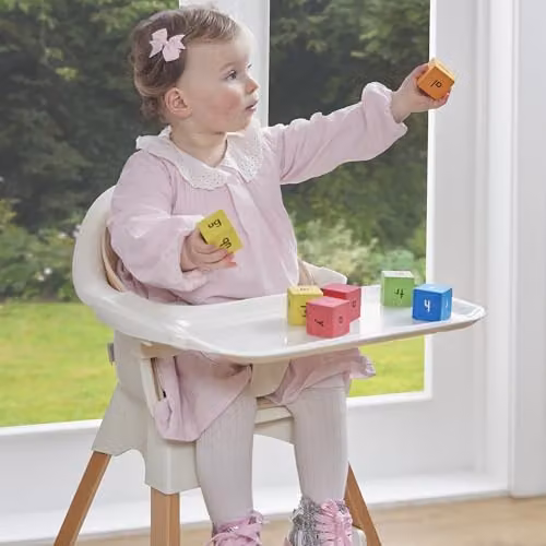 Liberty House Toys Kids High Chair in White and Wood – 2