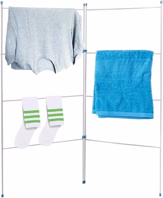 Bargains-Galore White Metal 2 Fold Airer, W: 110.0 cm, H: 103.0 cm, D: 3.0 cm