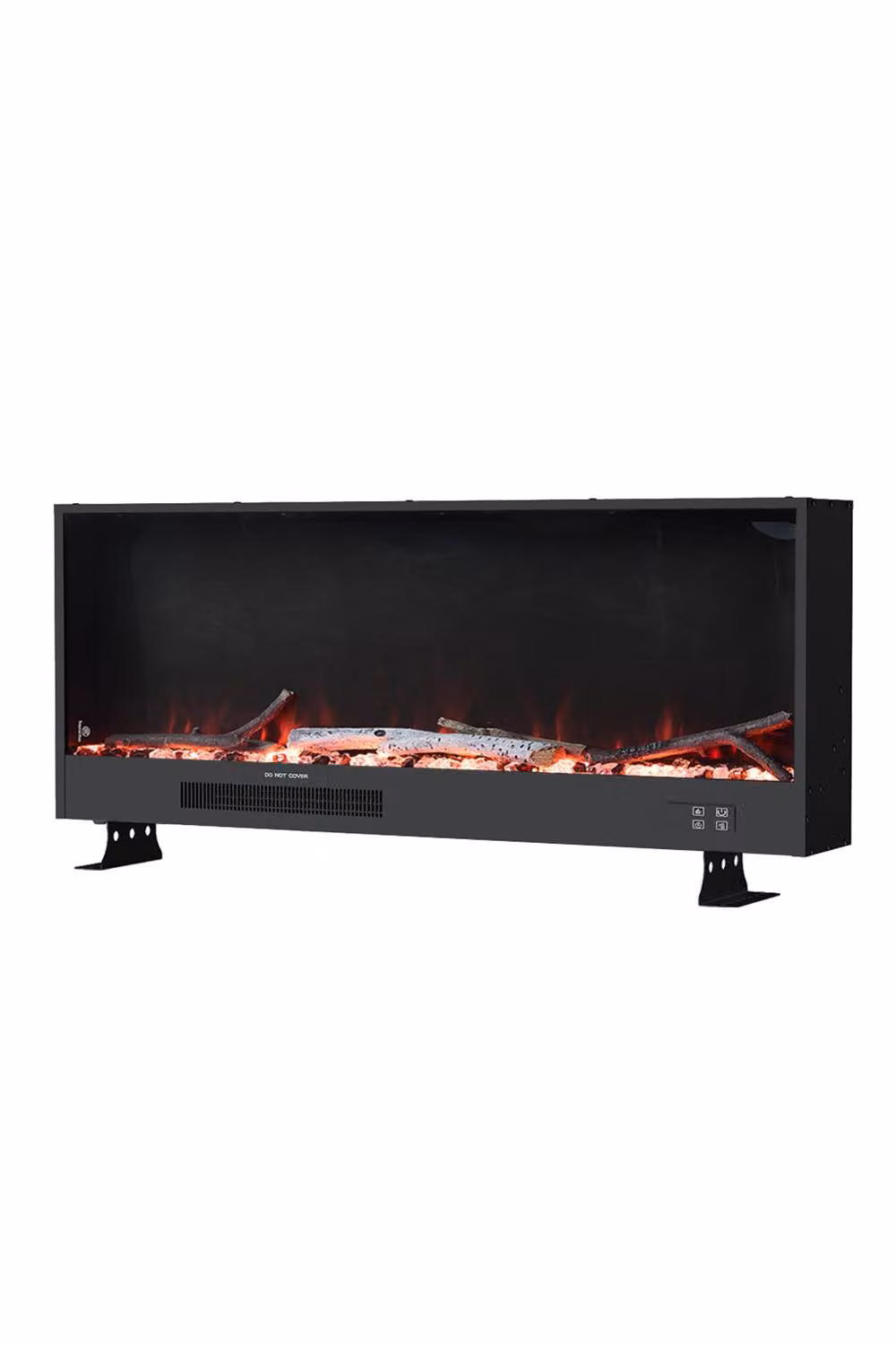 H&O Direct Black Wall-Mounted Recessed Electric Fireplace with App Control – 4