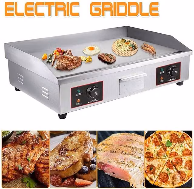PAWNORA Silver Commercial Electric Griddle W/D/H: 73 x 40 x 40 cm