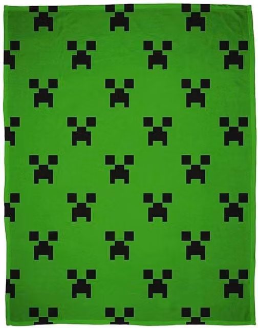 Minecraft Green Fleece Creeper Blanket for Babies
