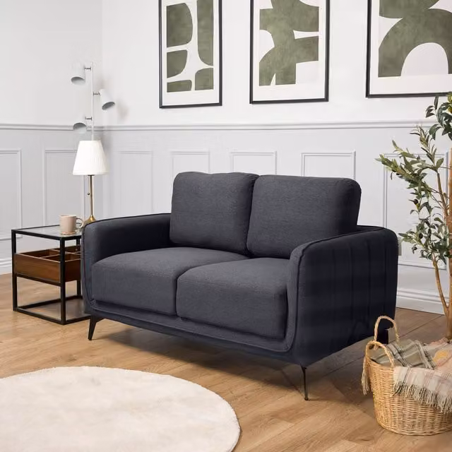 Bravich LTD Brixton 2 Seater Modern Fabric Sofa in Grey