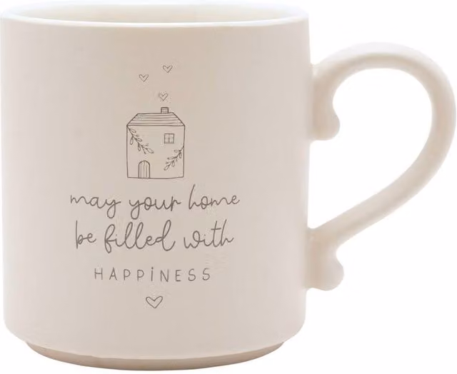 Moments Happy Home Ceramic Mug in White – 1