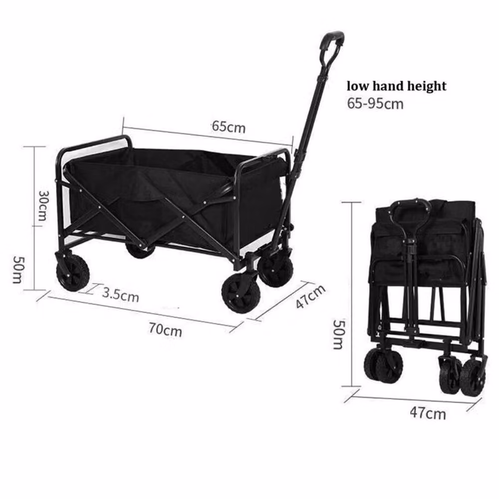 Havendro Foldable Garden Beach Festival Wagon Trolley, Black, 100kg Capacity – 2