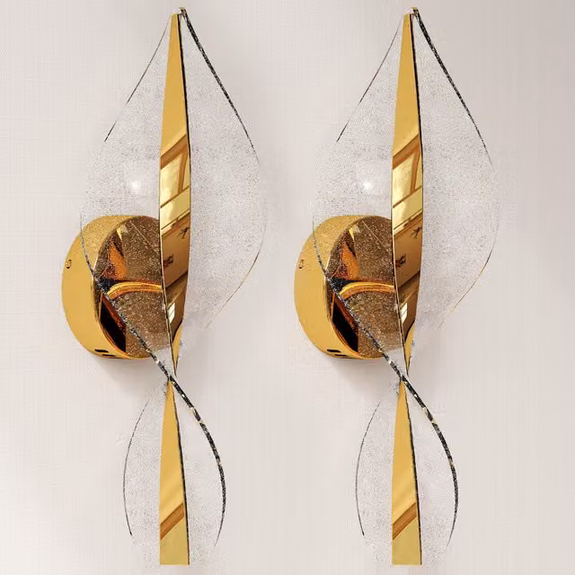 HOMCOM 2 Pack Modern LED Spiral Wall Lamps in Gold, 13W with Adjustable Colour Temperature