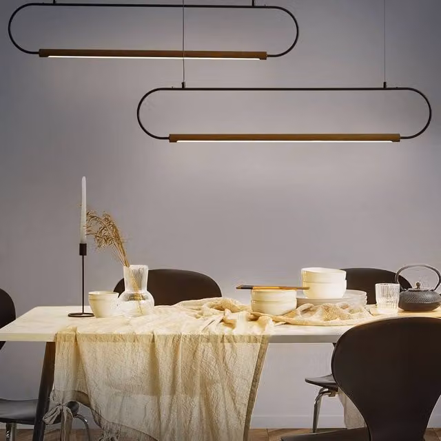 Wyld and Coco Black Aluminium Suspended Pendant Lamp with Warm White Integrated LED – 1