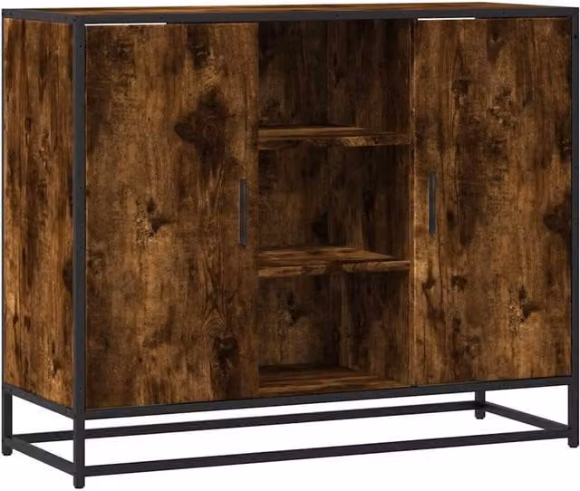 Berkfield Home Smoked Oak Sideboard in Brown, W/D/H: 92 x 35 x 76 cm – 1