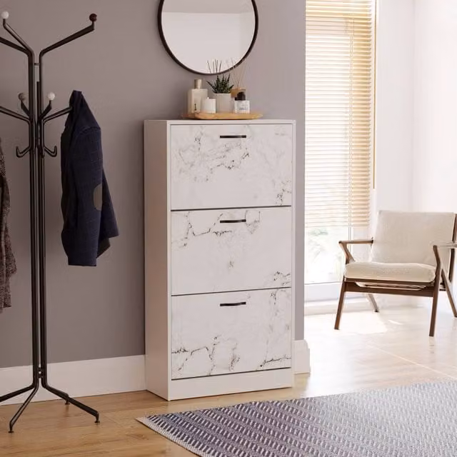 HD Designs Vida Designs 3 Drawer Shoe Cabinet in White