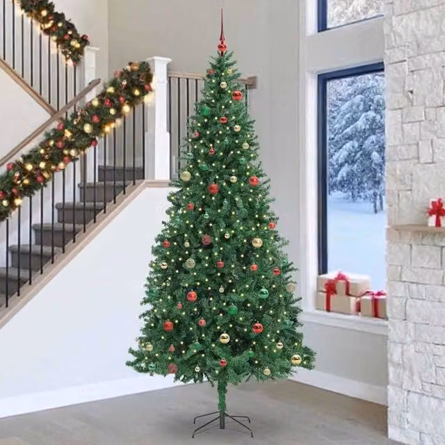 Berkfield Home Artificial Christmas Tree with 300 LEDs and Stand, Green, Height: 300 cm