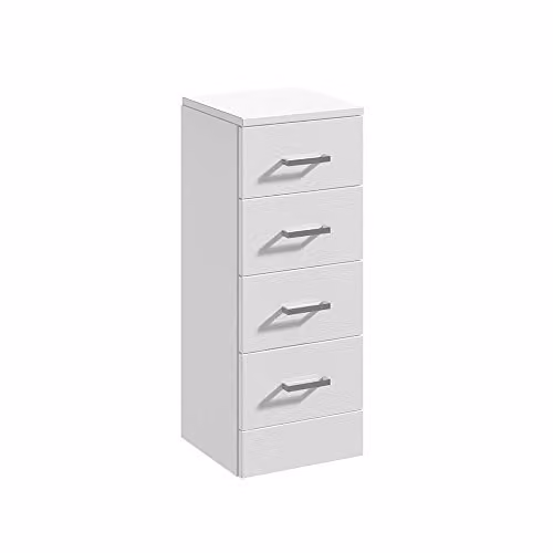 Nuie Modern Glossy White Bathroom 4 Drawer Unit W/D/H: 30 x 30 x 76.6 cm