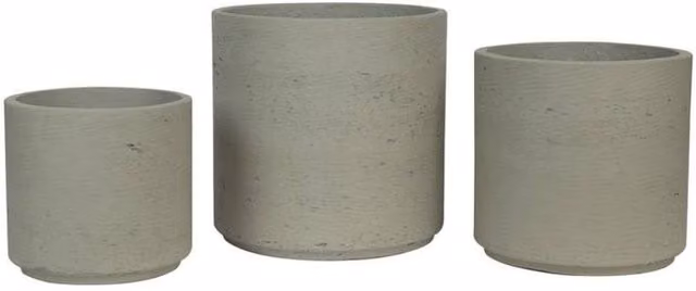 KDMD Hortus Classic Cemento Cylinder Planter Tub, Grey, Set of 3 – 1