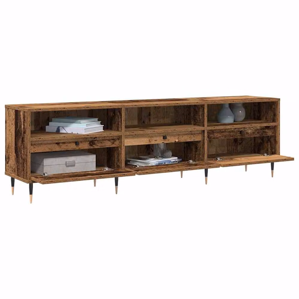 Berkfield Home Rustic Old Wood TV Cabinet in Brown, W/D/H: 150 x 30 x 44.5 cm – 3